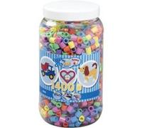 Hama Pot de perles à repasser Maxi environ 1 400 pièces 10 mm Pastel multicolore