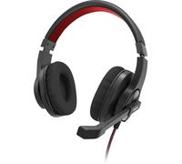 Hama Casque audio HS-USB400 V2 00139937 – USB filaire supra-auriculaire Contrôle du volume Noir/rouge