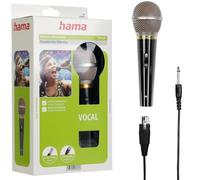 Hama Microphone dynamique DM 60 – cardioïde, boîtier métal, câble 3 m – Noir