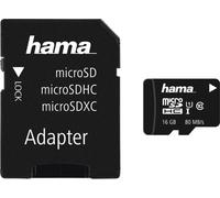 HAMA microSDHC 16GB Class 10 UHS-I 80MB/s + adaptateur/photo (00213113)
