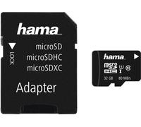 HAMA microSDHC 32GB Class 10 UHS-I 80MB/s + adaptateur/photo, emballage étroit (00213114)