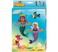 Boite de 2000 perles à repasser HAMA Les sirènes taille MIDI avec plaque - Loisirs créatifs dès 5 ans