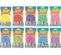 Hama MIDI Perles à repasser Convulut : 10 sachets pastel : jaune, rouge, violet, bleu, vert, rose, lilas, bleu glacé, menthe