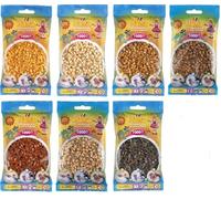 Hama Midi Perles à Repasser Convulut - Marron (12, Mort 20, Clair 21), Beige 27, Ours en Peluche 60, Cappuccino 75, Nougat 76 + Instructions de Repassage Avec 3 Modèles