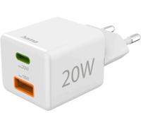 Hama mini adaptateur secteur rapide USB-C / USB-A PD 20 W blanc