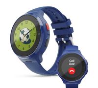 Hama Montre Connectée Enfant, Carte SIM, GPS, SOS, Appel Vidéo, Mode Ecole | Localisation Temps Réel, Zone de Sécurité, App, Ecran Amoled 1.19", Telephone, Réveil, ip67, Cadeau Filles Garçons, Bleu
