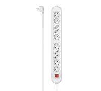 Hama Multiprise 10 Prises Interrupteur Accroches Murales 16A 3680W (Prise Multiple Rallonge Electrique 1.5m, Securité Enfant Gestion Câbles Bloc 10 Prises dont 6 Type F Schuko compatible France) Blanc