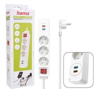 Hama Multiprise 3 Prises Avec 2x USB-C Bloc Multiprise