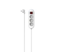 Hama Multiprise 3 Prises avec Interrupteur Bien placé- 16A - 3680W (Prise Multiple Rallonge Electrique 1.4m, Securité Enfant, Gestion de Câbles, Bloc 3 Prises Type F Schuko Compatible France) Blanc
