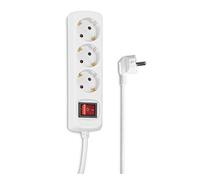 Hama Multiprise 3 Prises Terre 16A 3680W (Prise Multiple Rallonge Electrique 3m, Bloc 3 Prises Type F Schuko Compatible France, Securité Enfant, Idéal Bureau PC luminaires, Meuble TV, Garage) Blanc