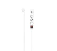 Hama Multiprise, 3 Prises, USB-A 17 W, 1,4 m, Blanc