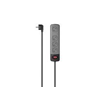 Hama Multiprise 4 Prises Terre Interrupteur Accroches Murales 16A /3680W (Prise Multiple Rallonge Electrique 1.5m, Securité Enfant, Gestion Câbles, Bloc 3+1 Prises Schuko Compatible France) Gris Noir