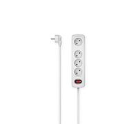 Hama Multiprise 4 Prises Terre Interrupteur Accroches Murales 16A /3680W (Prise Multiple Rallonge Electrique 1.5m, Securité Enfant, Gestion Câbles, Bloc 3+1 Prises Schuko Compatible France) Blanc