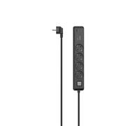 Multiprise, 4 prises, USB-C/A 65W, PD, interrupteur, 1,4 m, nre/grise