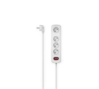 Hama Multiprise, 4x, interrupteur, montage mural, 1,5 m, blanc (00223051)