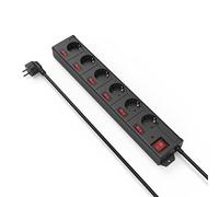 Multiprise avec parafoudre x6 Hama 137259 IP20 noir