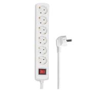 Hama Multiprise 6 Prises 16A avec Interrupteur (Rallonge multiprises 1.4m, Bloc 6 Prises Type F Schuko, 3680W Max, Idéal Bureau PC luminaires, Atelier, Meuble TV, Garage) Blanc