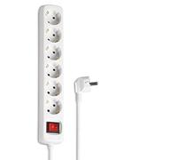Hama Multiprise 6 Prises 16A avec Interrupteur (Rallonge multiprises 1.4m, Bloc 6 Prises Type F Schuko, Idéal Bureau PC luminaires, Atelier, Meuble TV, Garage) Noir