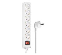 Hama Multiprise 6 Prises 16A avec Interrupteur (Rallonge multiprises 3m, Bloc 6 Prises Type F Schuko, 3680W Max, Idéal Bureau PC luminaires, Atelier, Meuble TV, Garage) Blanc