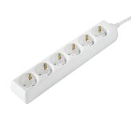 Bloc multiprises à 6 sorties, 1,4m, blanc