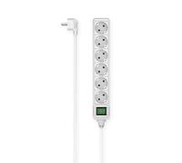 Hama Multiprise 6 Prises avec Interrupteur- 16A - 3680W (Prise Multiple Rallonge Electrique 1.4m, Bloc 6 Prises Type F Schuko Compatible France, Securité Enfant) Blanc