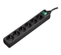 Multiprise, 6 prises, avec interrupteur, 3 m, noire