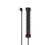Hama Multiprise 6 Prises Interrupteur Accroches Murales - 16A-3680W (Prise Multiple Rallonge Electrique 3m, Robuste en Aluminium, Securité Enfant, Bloc 6 Prises Schuko Compatible France) Noir