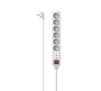 Hama Multiprise 6 Prises Interrupteur Protection Contre surtension - 16A-3680W (Prise Multiple Rallonge Electrique 3m, Securité Enfant, Bloc 6 Prises Schuko Compatible France) Blanc