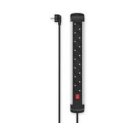 Hama Multiprise 8 Prises Interrupteur Accroches Murales - 16A-3680W (Prise Multiple Rallonge Electrique 1.5m, Robuste en Aluminium, Securité Enfant, Bloc 8 Prises Schuko Compatible France) Noir