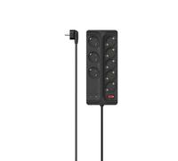 Hama Multiprise 8 prises – Interrupteur, Protection surtension, Sécurité enfant, 1,5 m – Noir
