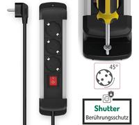 Hama Multiprise 3 prises Schuko – Interrupteur, 1,5 m, 16A/3680W, sécurité enfant – Noir