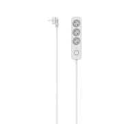 Hama Multiprise avec interrupteur, 3 prises, 1,4 m (3 prises, 3 prises, 3 prises, multiprise, avec protection contre les contacts, lampe de fonction LED, 45°) blanc