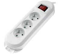 Hama Multiprise avec Interrupteur (Bloc 3 Prises 16A, Rallonge 1.5m, Prise Multiple idéale économie d'énergie, Prises 45°, Boucle de Suspension Mural, 3680W, Cable H05VV-F3G1.5) Blanc