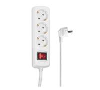 Hama Multiprise avec interrupteur – 3 prises Terre Type F Schuko, 1,4 m, 16 A 3680 W, Blanc