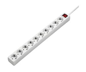 Hama Multiprise avec Interrupteur Lumineux, 10 Prises, Cordon 3 m, Blanc | Rallonge Électrique Prises Type F Schuko Compatible France, Economie Energie, Idéal Salon Bureau Atelier Meuble TV Garage