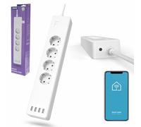 Hama Multiprise connectée WiFi Intelligente 4 prises 10A + 4 USB App Alexa Google Home 1,7 m Blanc