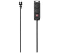 Hama Multiprise étanche 2 prises 16A avec interrupteur, rallonge 2 m, IP44, Schuko, 3680W – Noir