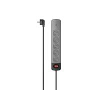 Hama Multiprise Parasurtenseur 5 Prises Interrupteur Accroches Murales 16A 3680W (Prise Multiple Rallonge 1.5m, Securité Enfant Bloc 5 Prises Type F Schuko Compatible France) Gris Noir