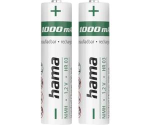 Hama NiMH-Akkus, AAA Micro, 1000 mAh, 1,2 V, 2 Stück Pile rechargeable LR3 (AAA) NiMH 1.2 V 2 pc(s)