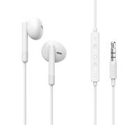 Hama Noble Écouteurs Intra-Auriculaires avec Microphone, Protection Anti-Torsion et Jack 3,5 mm Blanc