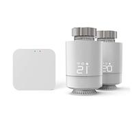 Hama Pack Thermostat Interlligent Hub + 2 Têtes Thermostatiques Connectées Intelligentes (Kit de Base Contrôle Régulateur de Chauffage WiFi, Economie d'Energie, Compatible Alexa Google Siri) Blanc