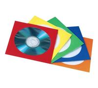 Hama Pochettes de protection (en papier pour CD/DVD/Blu-Ray, lot de 100) Bleu/Vert/Orange/Rouge/Jaune