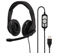 Hama PC Office Casque Stéréo USB à Micro Boom, Noir, 2 m