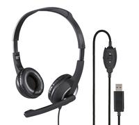 Hama PC Office Casque Stéréo USB à Micro Boom, Noir, 2 m