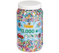Hama Perlen 211-50 Boîte de Perles à Repasser avec Environ 13 000 Perles à Repasser midi d'un diamètre de 5 mm dans Un mélange de Couleurs Pastel