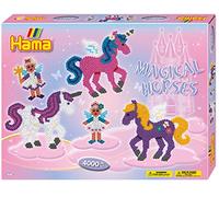 Hama Pot de perles à repasser Midi 5 mm – 4000 perles – Chevaux magiques multicolore