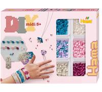 Hama Perlen 3712 Perles de Repasser Boîte Cadeau Bijoux avec environ 2400 Perles MIDI Comprend Modèle de Plaque Hexagonale en Papier de Repassage Accessoires Cheveux pour Enfants de 5 ans et plus