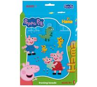 Hama Perlen 7976 Peppa Wutz & Schwester, Petit Coffret Cadeau avec 2000 Perles Midi, Plaque Transparente, modèle, Papier à Repasser et Instructions, Plaisir de bricoler pour Petits et Grands.
