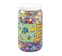 Hama Perlen 8541 Boîte de Perles à Repasser Contenant Environ 1400 Maxi-Perles de Bricolage Colorées d'un Diamètre de 10 mm dans Un Mélange de Pastels, pour s'Amuser en Bricolant