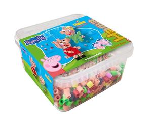 Hama Perlen 8755 Peppa Wutz & Schwester, boîte de Maxi Perles avec 900 Perles, Plaque Transparente, modèle de Motif, Papier à Repasser et Instructions, Plaisir de bricoler pour Petits et Grands